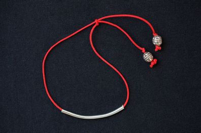 Kordel Armband Miniblings Band Armschmuck Kordelarmband rot dünn Stab schlicht