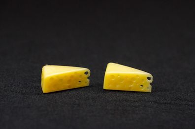 Käse Käsestück Maus Ohrstecker Miniblings Stecker Ohrringe Essen Edamer gelb
