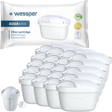 Wessper 20er Pack Aquamax Wasserfilter Kartuschen komp. mit BRITA Maxtra, AmazonBa...