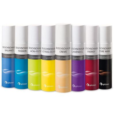 Spitzner Duschschaum Entdecker-Set 8x 150 ml Wellness-Dusche sanft hautverträglich u