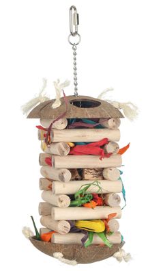 Vogelspielzeug Papageienspielzeug Versteckspielzeug mit Kokosnuss und Holz