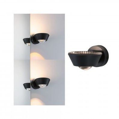 Paulmann No. 79769 LED Wandleuchte Sabik Schwarz dimmbar IP44