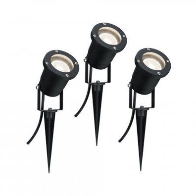 Paulmann No. 98897 Outdoor LED Pflanzenleuchte mit Erdspieß IP44 3x3,5W GU10 Schwarz