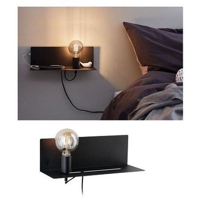 Paulmann No. 78920 Wandleuchte mit Ablage Devara E27 max.40W schwarz