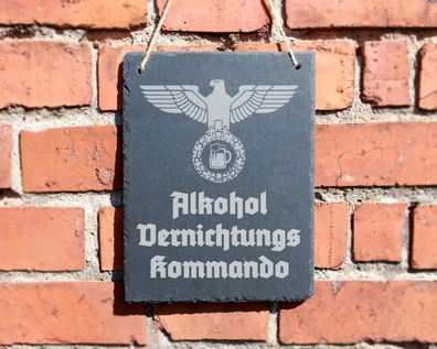 Schiefertafel "Alkoholvernichtungskommando" #0094 Wehrmacht