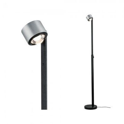 Paulmann 79717 LED Steh- und Leseleuchte Aldan dimmbar Schwarz Alu gebürstet