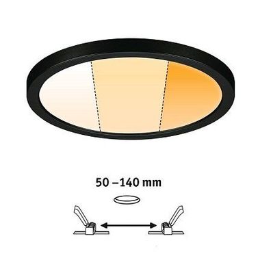 Paulmann 93099 LED Einbaupanel Areo VariFit IP44 rund 175mm schwarz Dim to warm