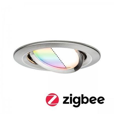 Paulmann No. 92964 SmartHome Zigbee LED Einbauleuchte Nova Plus RGBW Eisen gebürstet