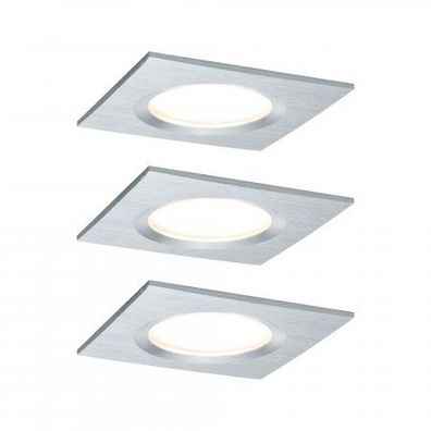 Paulmann No. 93895 Einbauleuchte LED Coin Slim IP44 eckig 6,8W Alu 3er-Set dimmbar