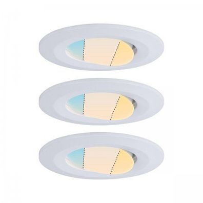 Paulmann No. 99935 Einbauleuchten Set LED Calla rund 3er-Set Weiß matt schwenkbar