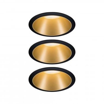 Paulmann No. 93404 Einbauleuchten Set LED Cole 3x6,5W Gold Schwarz 3-Step dimmbar 27