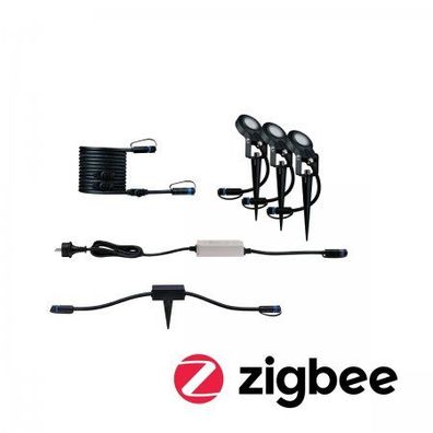 Paulmann No. 5028 Plug & Shine Outdoor-Bundle Zigbee Starterset Sting 3000 K