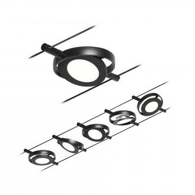 Paulmann No. 94418 Seilsystem RoundMac LED 5 Spots Schwarz matt 3000K DC 60VA