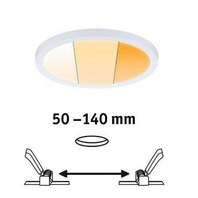 Paulmann No. 92989 LED Einbaupanel Areo VariFit IP44 rund WarmDim-Stepschaltung