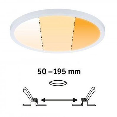 Paulmann No. 92990 LED Einbaupanel Areo VariFit IP44 rund 230mm WarmDim-Stepschaltung