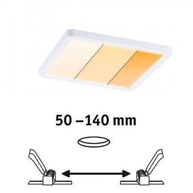 Paulmann No. 92993 LED Einbaupanel Areo VariFit IP44 eckig Weiß matt WarmDim-Stepscha