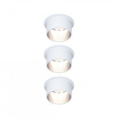Paulmann No. 93385 LED Einbauleuchten Set Gil 6W IP44 2700K Weiß Eisen gebürstet 3-St