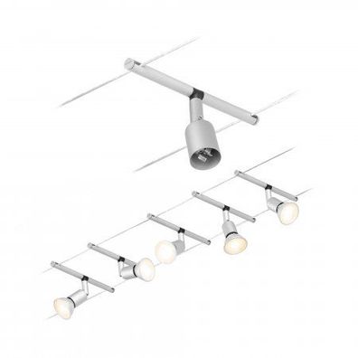 Paulmann No. 94442 Seilsystem Salt 5 Spots Chrom matt ohne Leuchtmittel DC 60VA