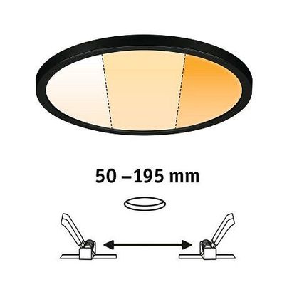 Paulmann 93102 LED Einbaupanel Areo VariFit IP44 rund 230mm schwarz Dim to warm