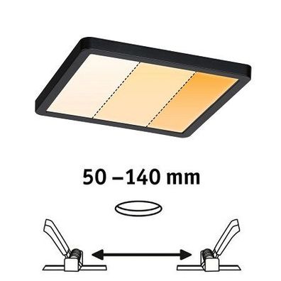 Paulmann 93101 LED Einbaupanel Areo VariFit IP44 eckig 175mm schwarz Dim to warm