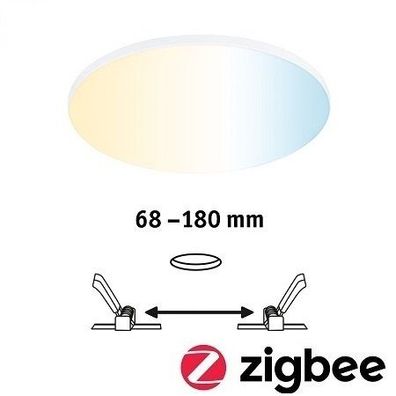 Paulmann 79957 LED Einbaupanel Smart Home Zigbee Veluna Edge IP44 200mm Tunable Whit