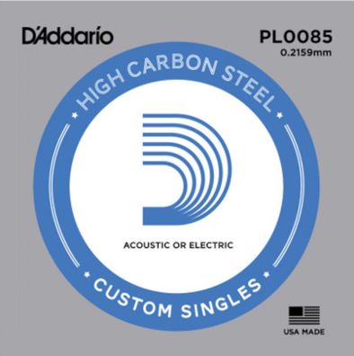 D'Addario PL0085 - plain steel Einzelsaite .0085 für E-Gitarre / Westerngitarre