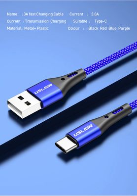Ladekabel USB Typ C für Samsung Huawei Xiaomi Handy Schnellladekabel Datenkabel Kabel