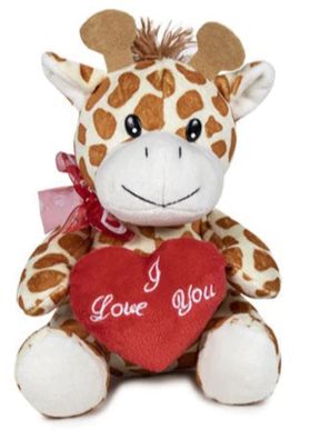 I Love You Giraffe Kuscheltier - 20 cm weiches Plüschtier Stofftier Valentinstag