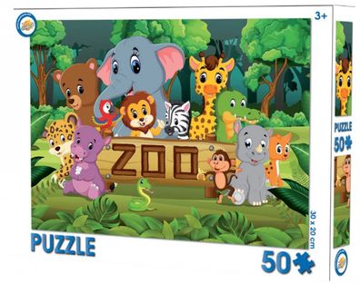 Tiere Kinder Puzzle Tiergarten mit 50 Teilen