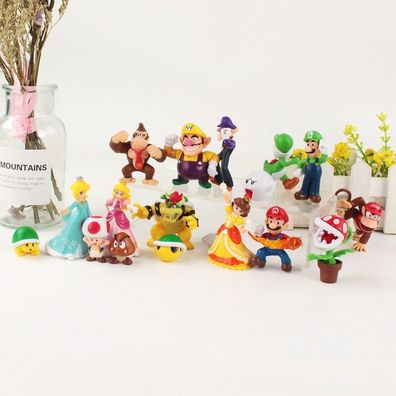 6 Super Mario Figuren Nintendo Peach Daisy Bowser Boo Rosalina Yoshi Luigi etc