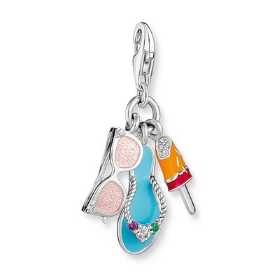 Thomas Sabo Schmuck Charm-Anhänger Sonnenbrille, Badesandale, Eis 1929-340-7