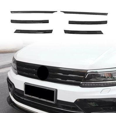 Kühlergrill Blenden Leisten schwarz Hochglanz für VW Tiguan II AD R line