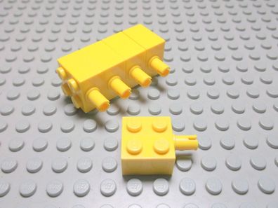 Lego 5 Steine 2x2 gelb mit Pin Nummer 4730
