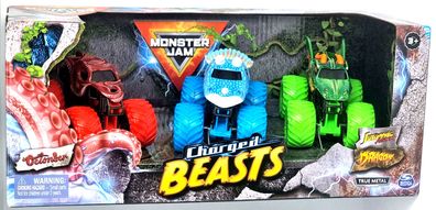 Monster Jam Power Beasts 1:64 Truck 3er-Pack Geschenk Set
