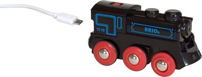 BRIO Bahn 33599 - Schwarze Akku-Lok mit Mini-USB