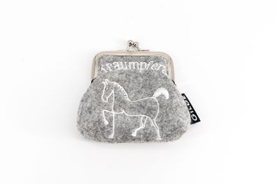 Kleiner Geldbeutel mit Klippverschluss im Display, für kleine Pferdefreunde, von