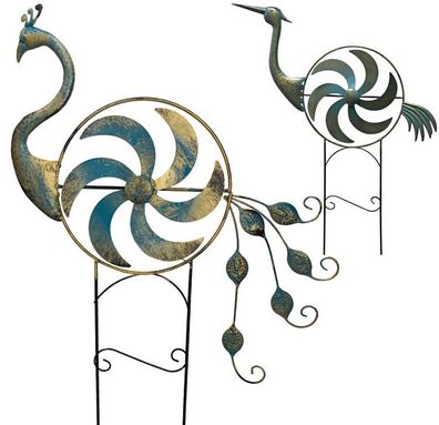 Livinja Gartenstecker Metall Motiv Vogel H= ca. 60 cm B= ca. 42 cm Windrad