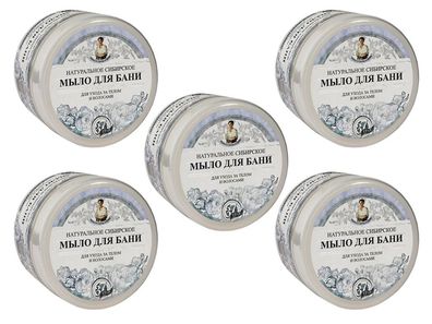 Seife für Sauna und Bad 5x500 ml Agafia natürliche sibirische weiss Körperpflege
