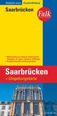Falk Stadtplan Extra Saarbruecken 1:20.000 mit Ortsteilen von Forba
