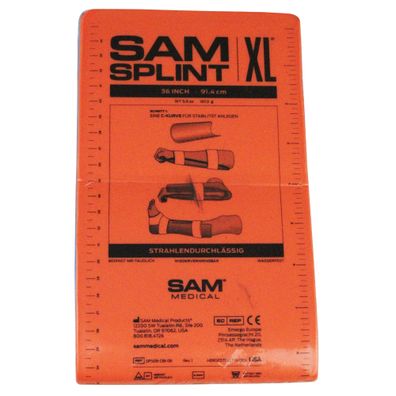 SAM Splint XL Schiene 14 x 91,44 cm orange/ blau gefaltet