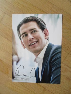 Österreich Bundeskanzler ÖVP Sebastian Kurz - handsigniertes Autogramm!!!