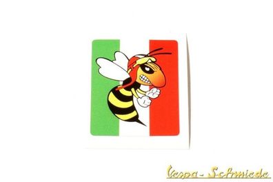 Aufkleber "Wütende Wespe - Flagge" - Vespa V50 Italien Italy Italia Mod Sticker