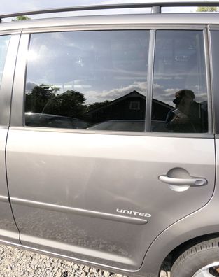 VW Touran 1T Tür hinten links grau LD7S mit Scheibe, sonst OHNE Anbauteile