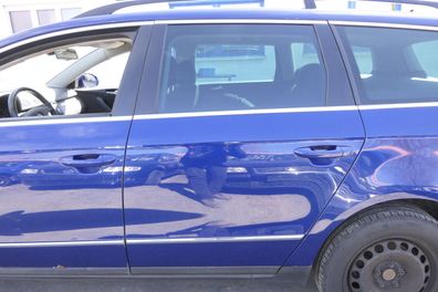 VW Passat 3C Kombi Variant Tür hinten links blau blue LC5E ohne Anbauteile