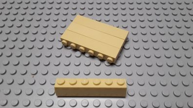 Lego 4 Basic Steine 1x6 hoch Tan Beige Nummer 3009