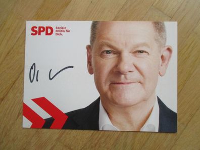 Bundeskanzler Bundesminister SPD Olaf Scholz - handsigniertes Autogramm!!!