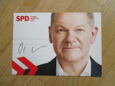 Bundeskanzler Bundesminister SPD Olaf Scholz - handsigniertes Autogramm!!