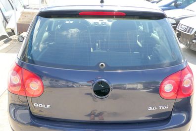 VW Golf 5 V Heckklappe hinten Kofferraumklappe mit Scheibe blau LA5G perlblau