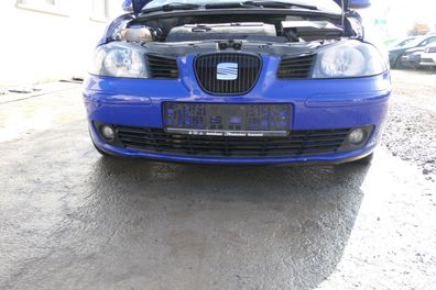 Seat Ibiza 6L Stoßstange Frontstoßstange vorne blau LS5G bis caAnfang2006