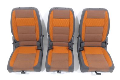 VW Touran Sitz Sitze hinten 1. Reihe Rücksitz alle 3 Stück Isofix Cross orange